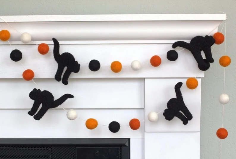 Black Cat Halloween Garland